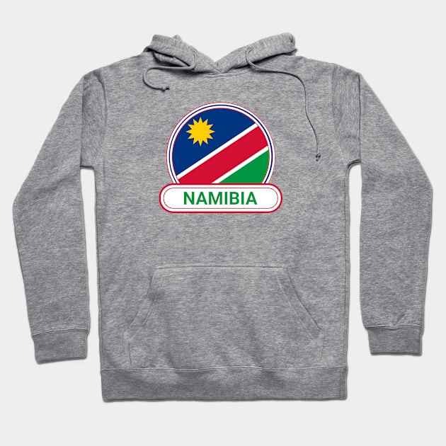 Namibia Country Badge - Namibia Flag Hoodie by Yesteeyear